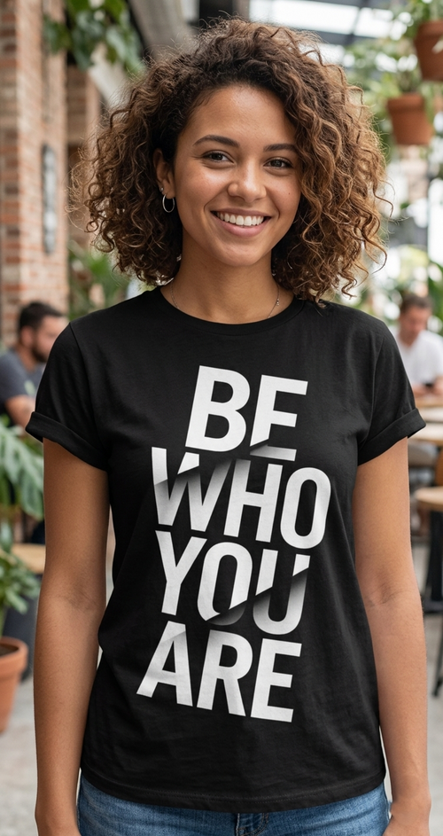 Be Who You Are – Slice Typography Premium T-Shirt