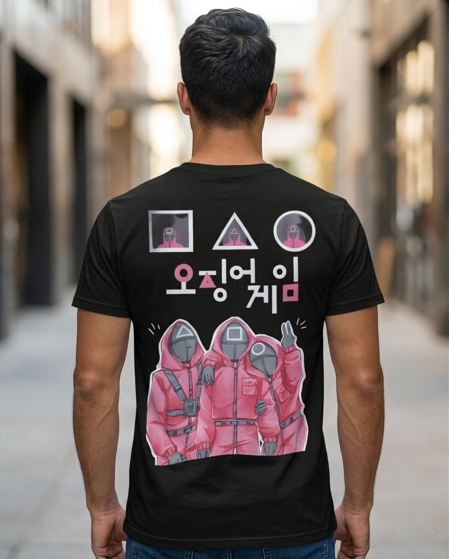 "Squid Game" Premium Double-Sided Graphic Tee – 180 GSM Streetwear T-Shirt