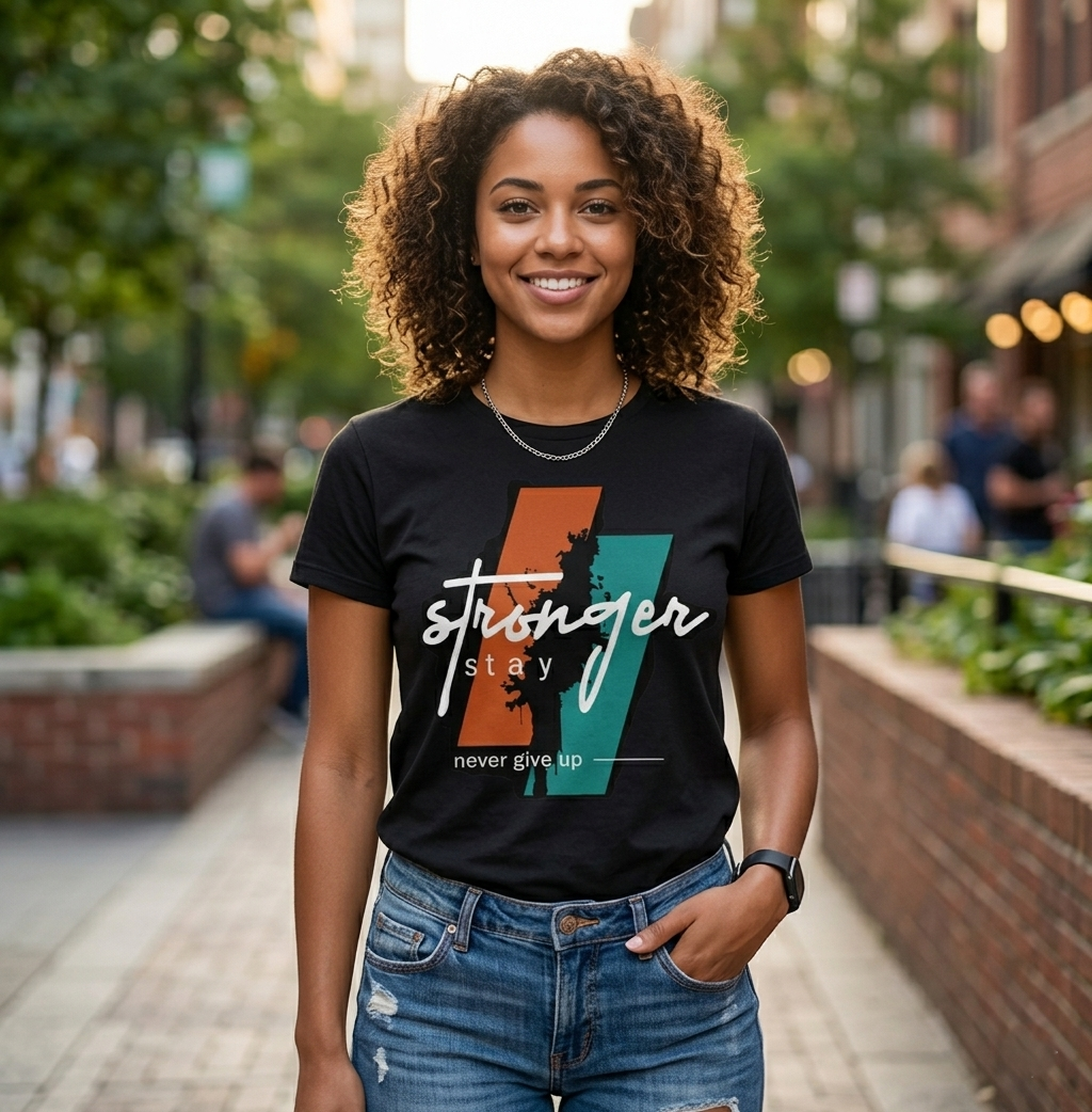 The "Stronger Stay" Motivational T-Shirt
