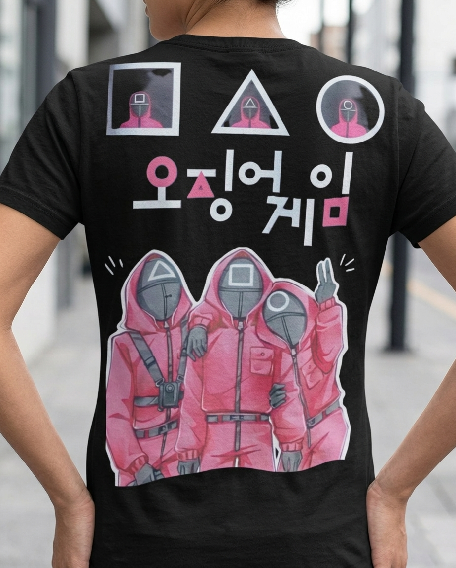 "Squid Game" Premium Double-Sided Graphic Tee – 180 GSM Streetwear T-Shirt