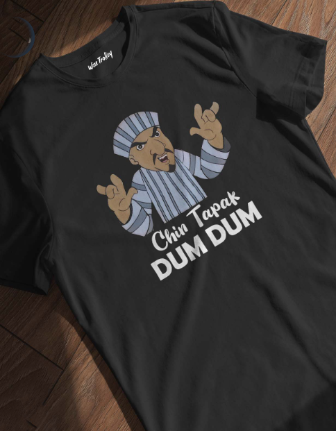 The Viral Pick: "Chin Tapak Dum Dum" Viral Meme Graphic Black T-Shirt