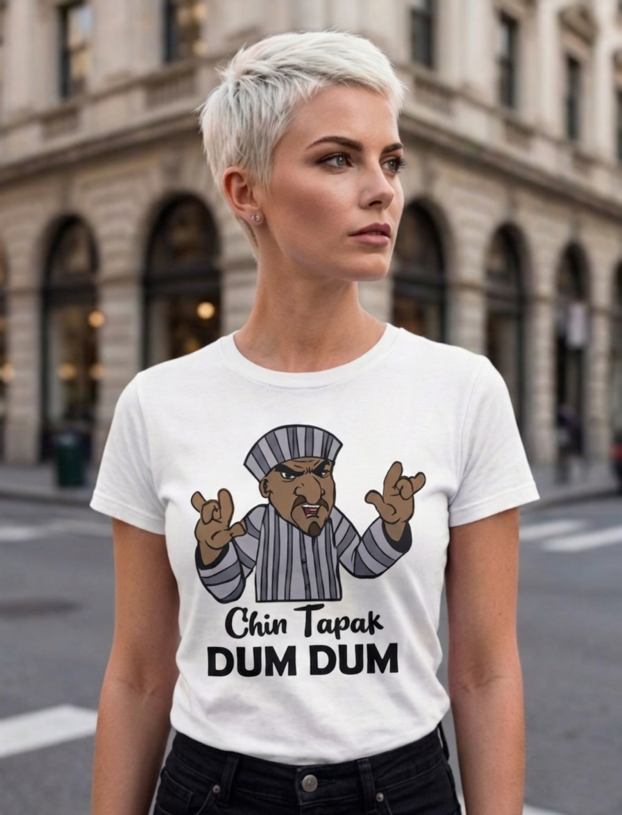 The Viral Pick: "Chin Tapak Dum Dum" Viral Meme Graphic White T-Shirt